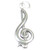 Treble Clef sterling silver charm pendant .925 Music Notes charms