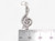 Treble Clef sterling silver charm pendant .925 x 1 Music Notes charms size example