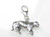 Tiger on lobster clip sterling silver charm .925 x 1 Big Cat charms side view