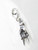 Italian Good Luck Hand Sign on lobster clip sterling silver charm further view