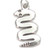 Snake 2d sterling silver charm .925 Native American snakes charms
