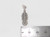 Feather 2D sterling silver charm .925 Feathers charms size example