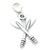 Crossed Oars on lobster clip sterling silver charm .925 x 1 charms