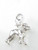 Staffordshire Bull Terrier Dog on clip sterling silver charm .925x1 side view