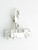 Camper van on clip sterling silver charm .925 x 1 side view