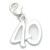 40th Birthday sterling silver charm on clip .925 charms