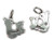 Bears Kissing small sterling silver charm .925 Love Bear charms additional view