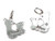 Bears Kissing small sterling silver charm .925 Love Bear charms extra view
