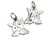 Rabbits kissing sterling silver charm .925 x 1 Love charms image 7