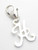 Letter H Initial sterling silver charm on 9mm clip .925 x1 additional view