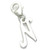 Letter N Initial sterling silver charm on 9mm clip .925 x1