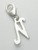 Letter N Initial sterling silver charm on 9mm clip .925 x1 additional view