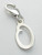 Letter O Initial sterling silver charm on 9mm clip .925 additional view