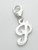 Letter P Initial sterling silver charm on 9mm clip .925 additional view