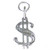 Dollar sign sterling silver charm .925 x 1 Dollars Signs symbol charms