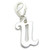Letter U Initial sterling silver charm on 9mm clip .925