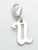 Letter U Initial sterling silver charm on 9mm clip .925 additional view