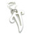 Letter V Initial sterling silver charm on 9mm clip .925