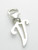 Letter V Initial sterling silver charm on 9mm clip .925 x1 additional view