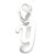 Letter Y Initial sterling silver charm on 9mm clip .925