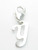 Letter Y Initial sterling silver charm on 9mm clip .925 additional view