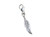 TINY Feather sterling silver charm on clip fitting .925 x 1 Feathers image 6