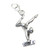 Gymnast on Beam sterling silver clip charm .925 x 1 Gymnastics charms