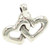 Joined Hearts sterling silver charm pendant .925 x 1 Love heart