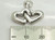 Joined Hearts sterling silver charm pendant .925 x 1 Love heart size example