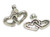 Joined Hearts sterling silver charm pendant .925 Love heart additional view