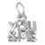 You and Me sterling silver small charm .925 x 1 Love Together charms