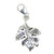 Oak Tree Leaf on clip sterling silver charm .925 x 1 leaves charms