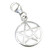 Pentagram small sterling silver charm on clip .925 x 1 Pentagrams