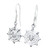 Spider on web sterling silver hook earrings 925 pair