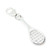 Tennis Racket SMALL sterling silver charm on 9mm clip .925