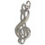 Treble Clef sterling silver charm pendant .925 Music Notes charms A1
