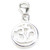 Ohm Om on 9mm clip small sterling silver charm .925 x 1 Sacred