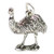 Emu bird sterling silver charm .925 Flightless birds charms
