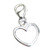 Heart on clip small sterling silver charm .925 Hearts charms