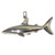 Shark 2D large sterling silver charm - pendant .925 Sharks