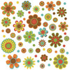 RetroPlanet Mod Flowers 70s Color Palette Stickers Small Set of 60