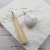 Treasure Wholesale Wood and Leather Baseball Earring