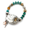 Lunar Deer Hide Your Crazy Shotgun Bullet Turquoise Beads Stretch Bracelet