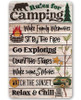 Rules For Camping Metal Sign