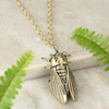 Gold Cicada Insect Necklace