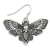 Silver Deaths Head Moth Earrings
