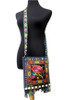  Huipil Floral Wood Fringe Tapestry Crossbody Bag