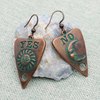 Burnished Gold Patina Yes No Planchet Earrings