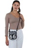 Black Route 66 Vinyl Cross Body Bag