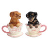  Dachshund Teacups Salt and Pepper Shaker Set